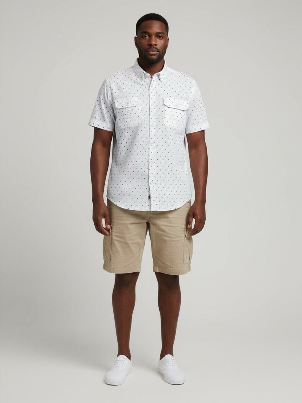 Steve's Jeans Button Down Short Sleeve M 2x, & NWT George Cargo Shorts M 44 set